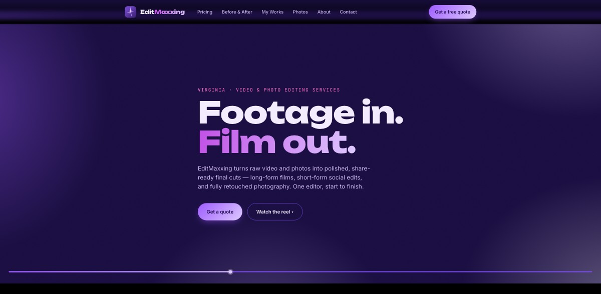 EditMaxxing.com homepage hero section