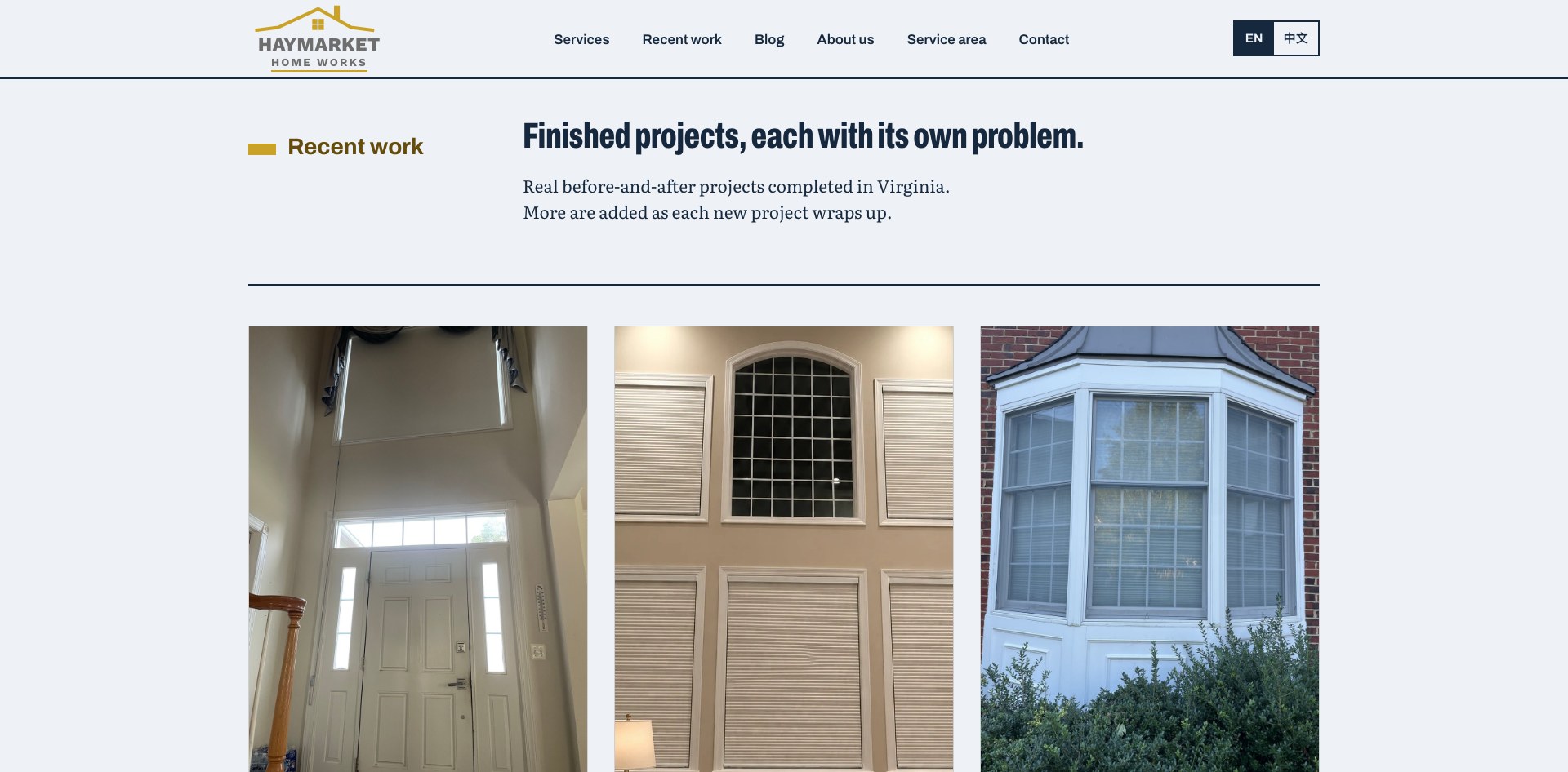 Haymarket Home Works recent work: finished projects with photos